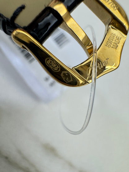 CARTIER Baignoire 亮面皺褶牛皮錶帶