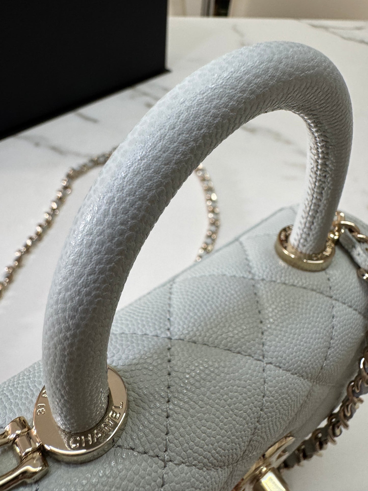 CHANEL 超Mini Coco Handle 24K 灰藍色
