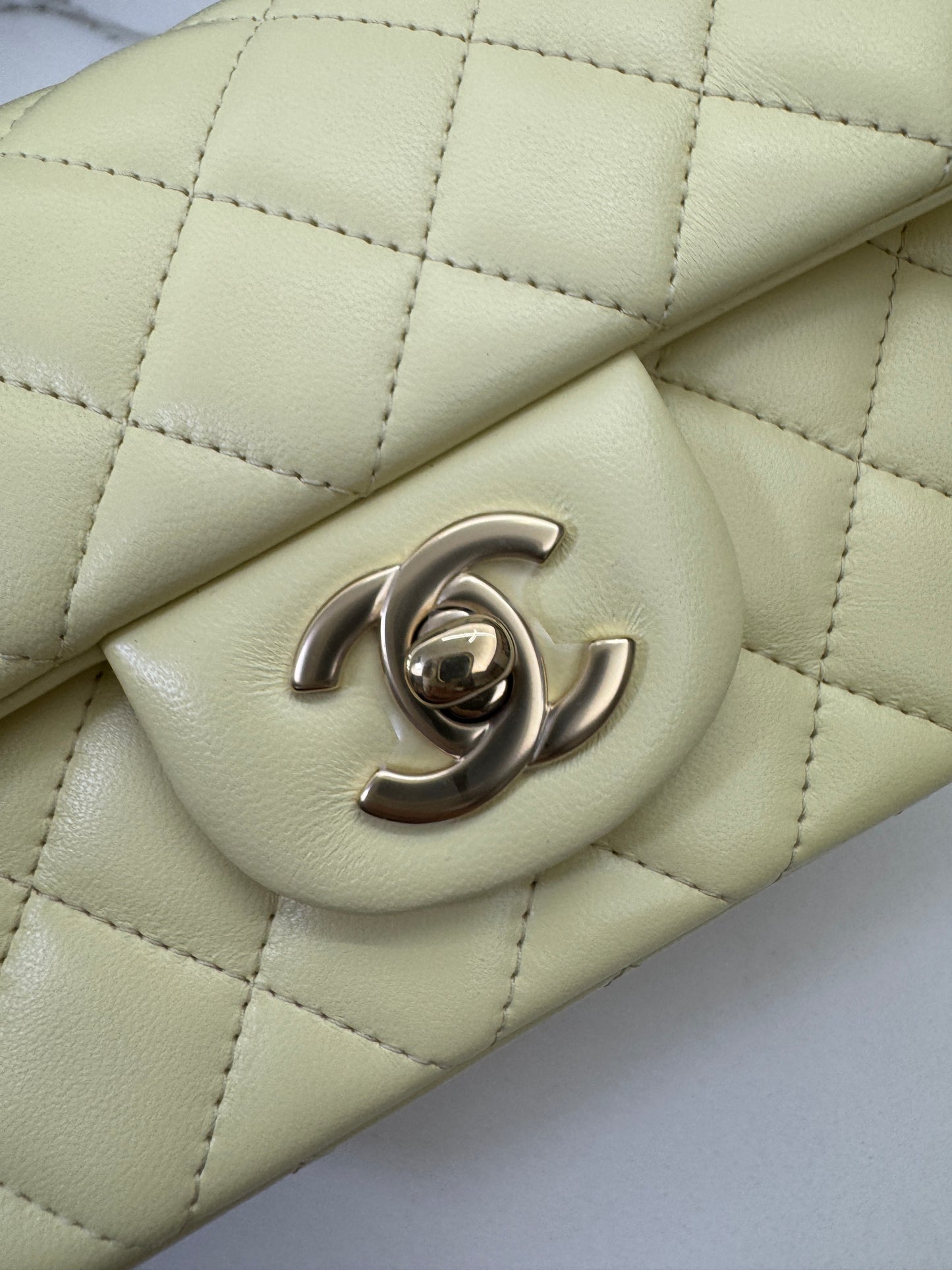 CHANEL Mini CF20 25S小雞黃 Lambskin