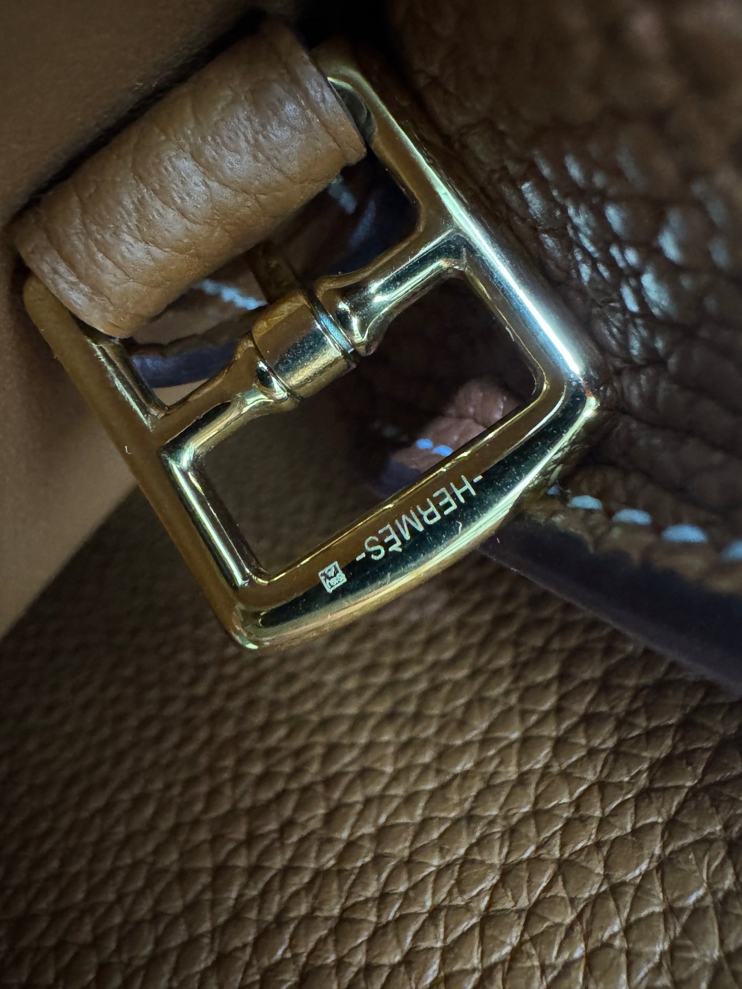 HERMES Halzan 25 金棕色金扣 TC Gold GHW