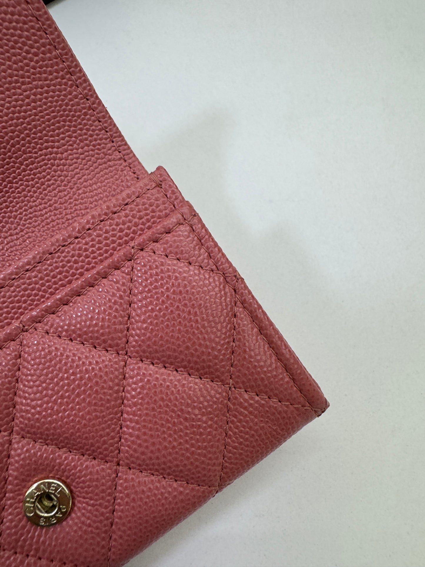 CHANEL CF Cardholder 珊瑚粉 牛皮