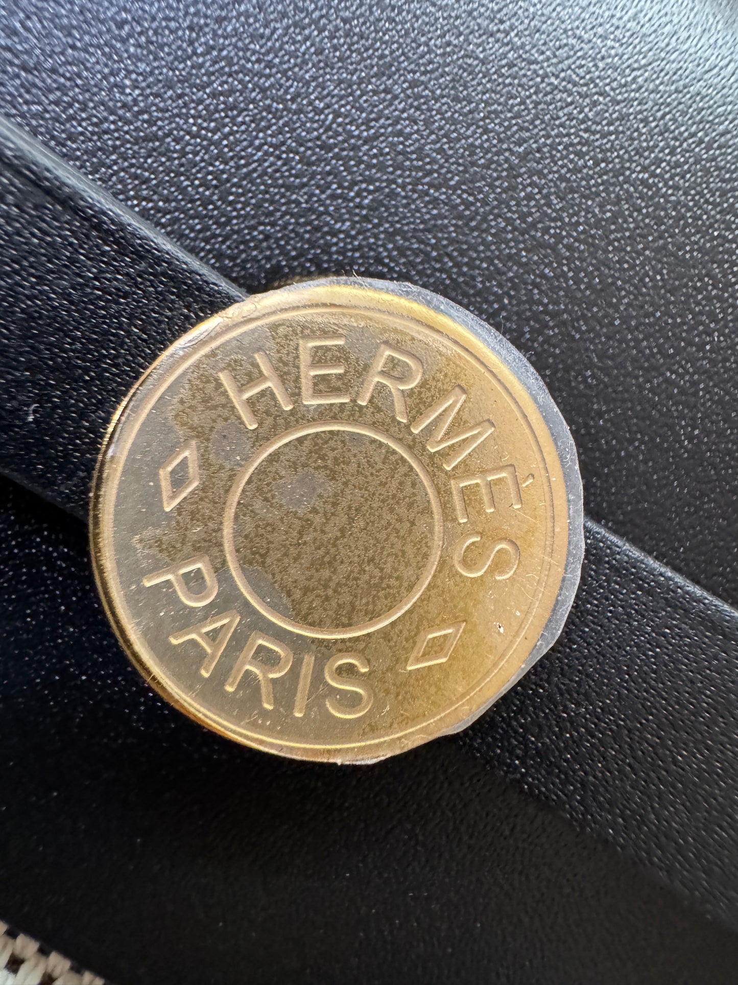 HERMES Mini Herbag 熊貓色 金扣 H Viking 帆布