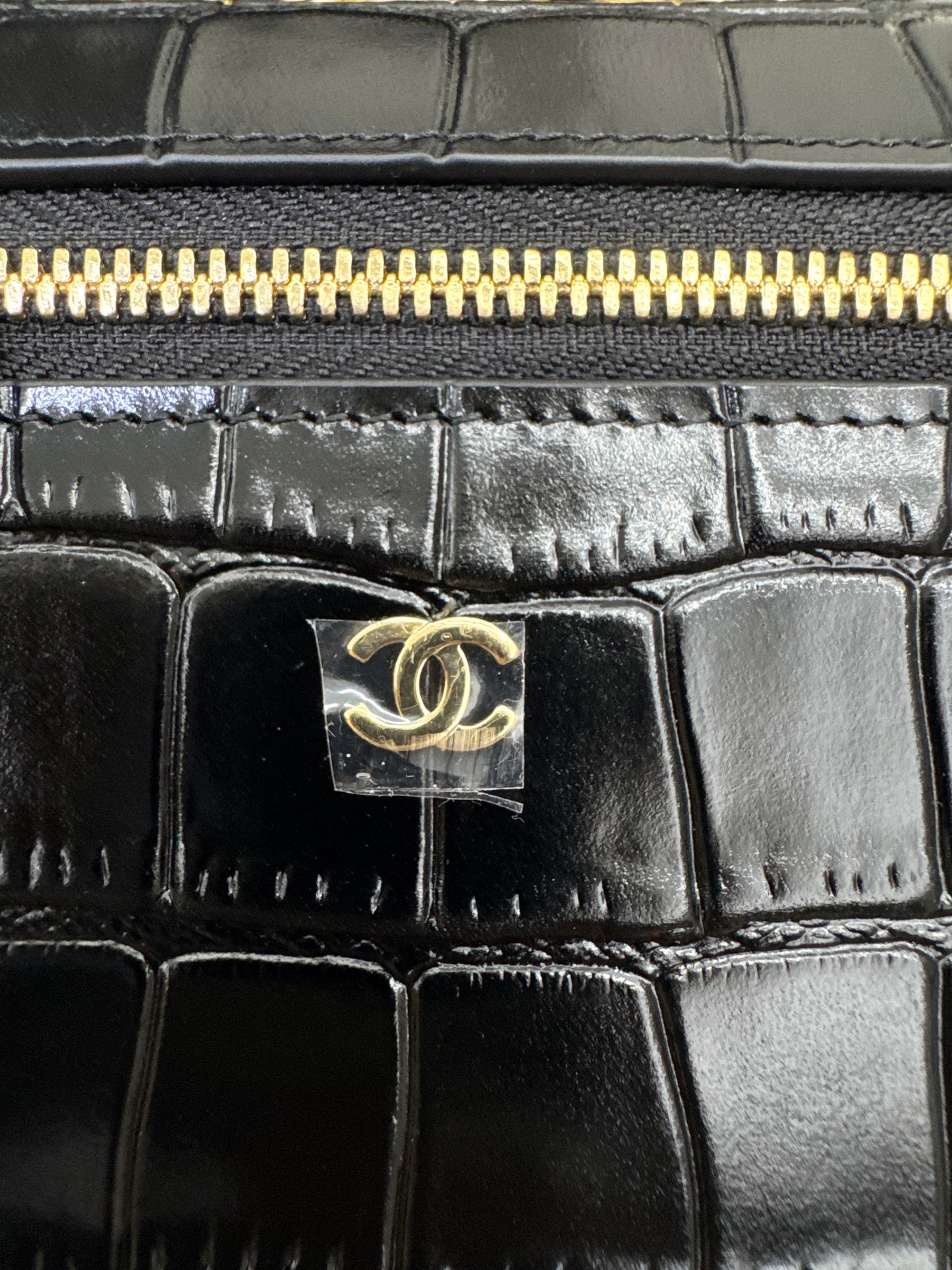 CHANEL 26A 鱷魚壓紋LP盒子 黑色￼
