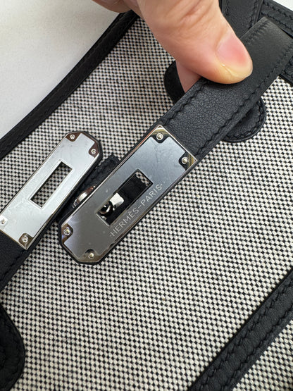 HERMES Mini Jypsiere 熊貓帆布 Swift/ Canvas