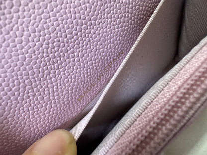 CHANEL 24A粉紫 新版拉鏈 CF Cardholder