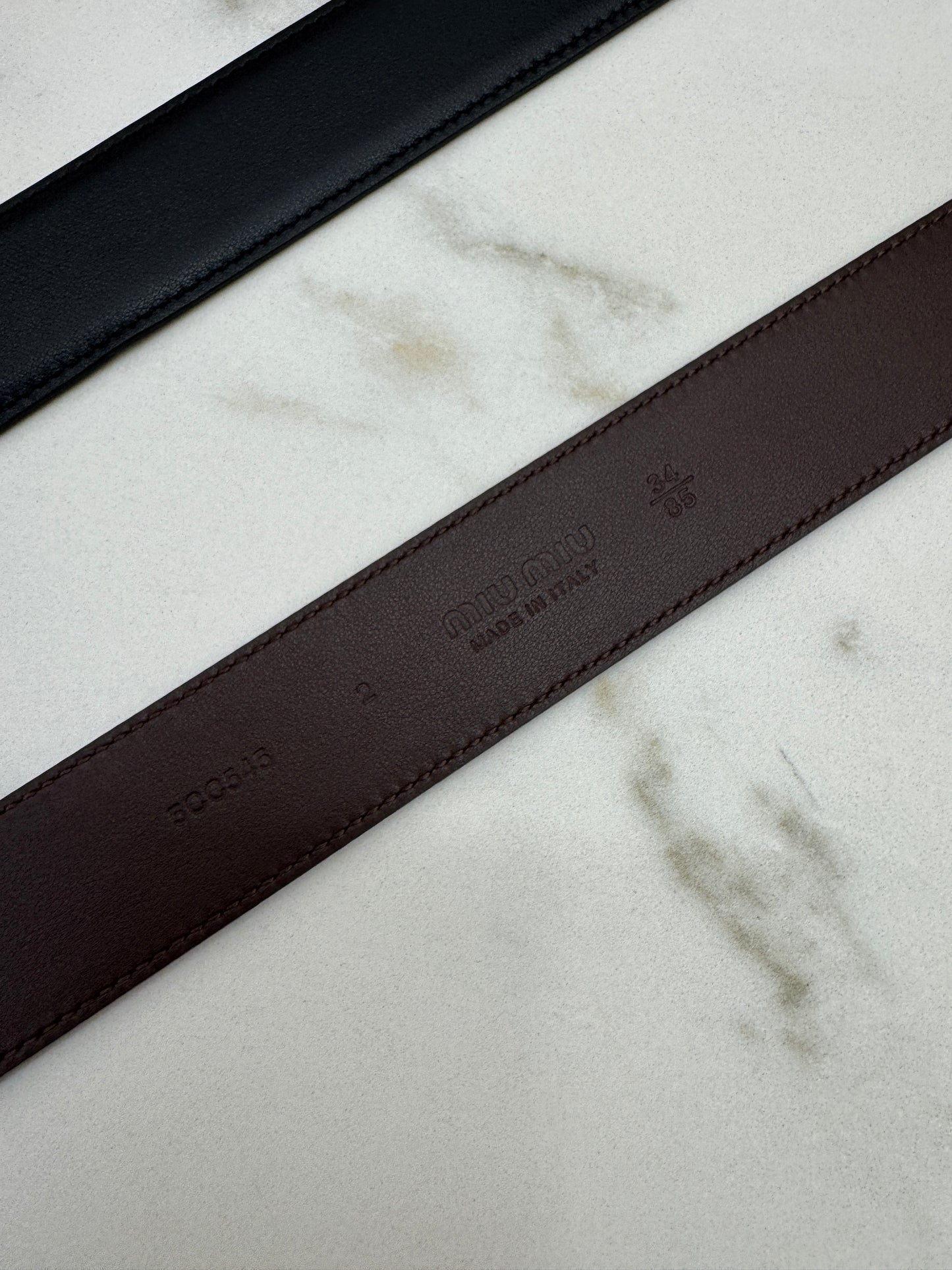 MIU MIU Belt 皮帶 石楠木色金扣