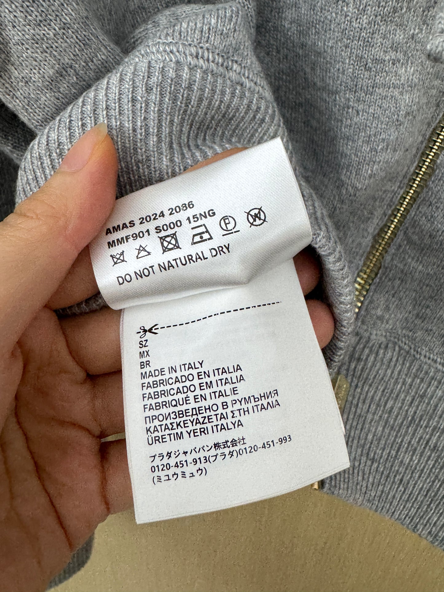 MIU MIU 羊毛羊絨外套 灰色