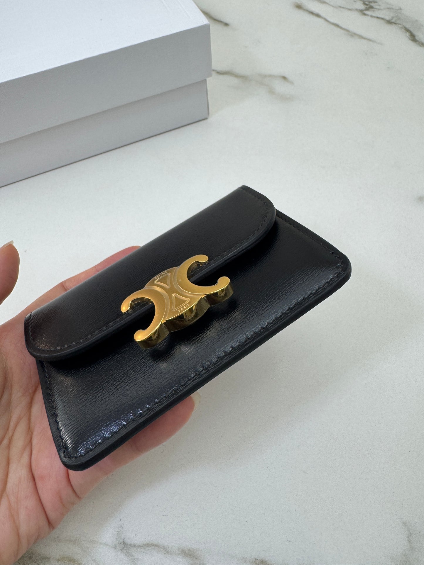CELINE 凱旋門卡包 Box皮