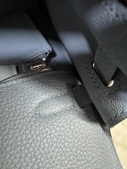 HERMES Kelly 25 亞麻藍 銀扣 內縫 Togo Selier