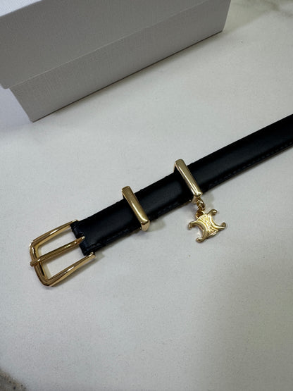 CELINE Belt 凱旋門吊飾皮帶
