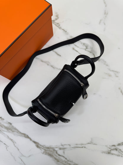 HERMES Mini Lindy 一代 黑銀 Noir PHW