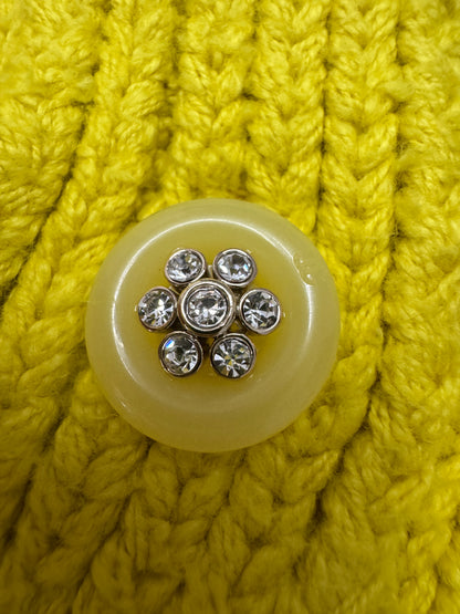 CHANEL 25C 鏤空開衫 黃色