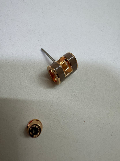 HERMES Pop H 奶茶灰 玫瑰金耳環