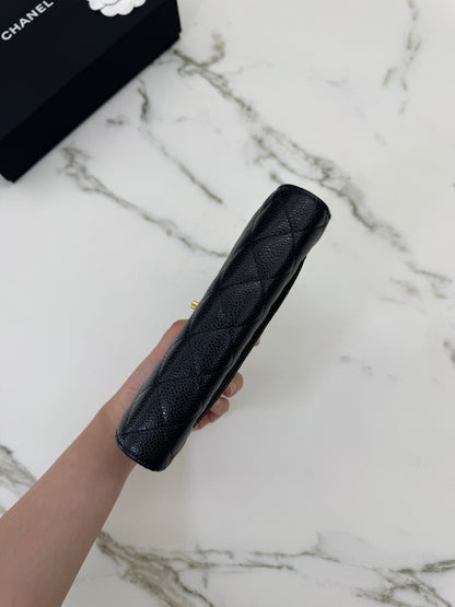 CHANEL Wallet On Chain 黑金牛 新版旋轉扣woc