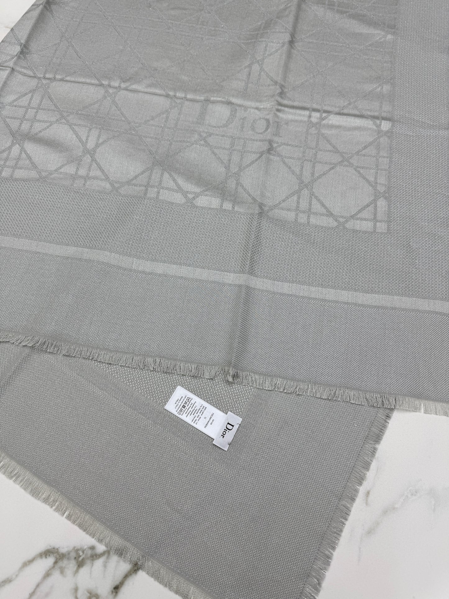 DIOR Cannage 140cm Scarf 銀色
