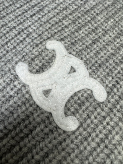 CELINE 灰色凱旋門 100% Cashmere 圍巾