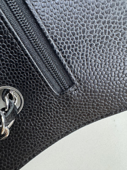 CHANEL CF25 Medium 黑銀牛