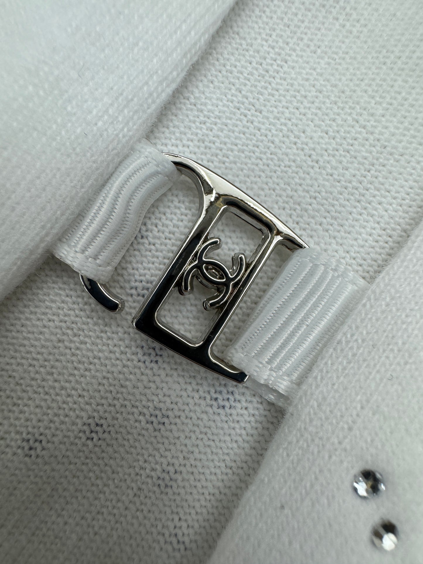 CHANEL 25S 燙鑽短袖Tee 白色