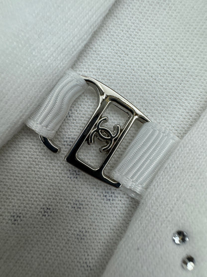 CHANEL 25S 燙鑽短袖Tee 白色