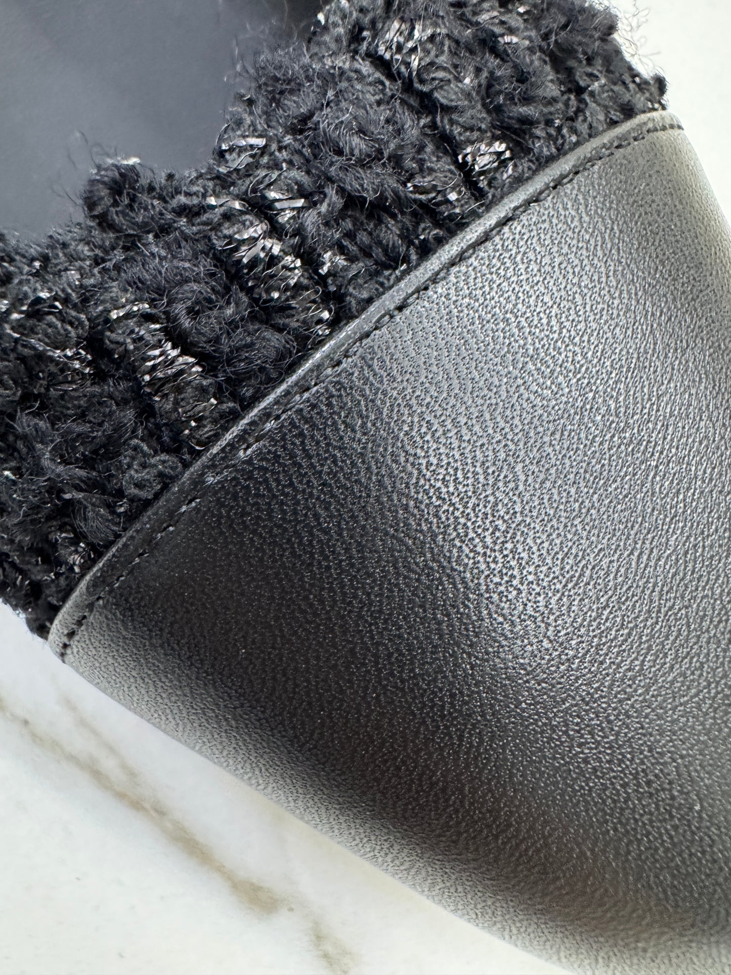 CHANEL 25A粗毛呢 Slingback