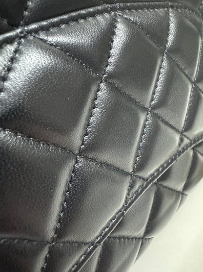 CHANEL woc 24A 琺瑯調節扣 羊皮 黑