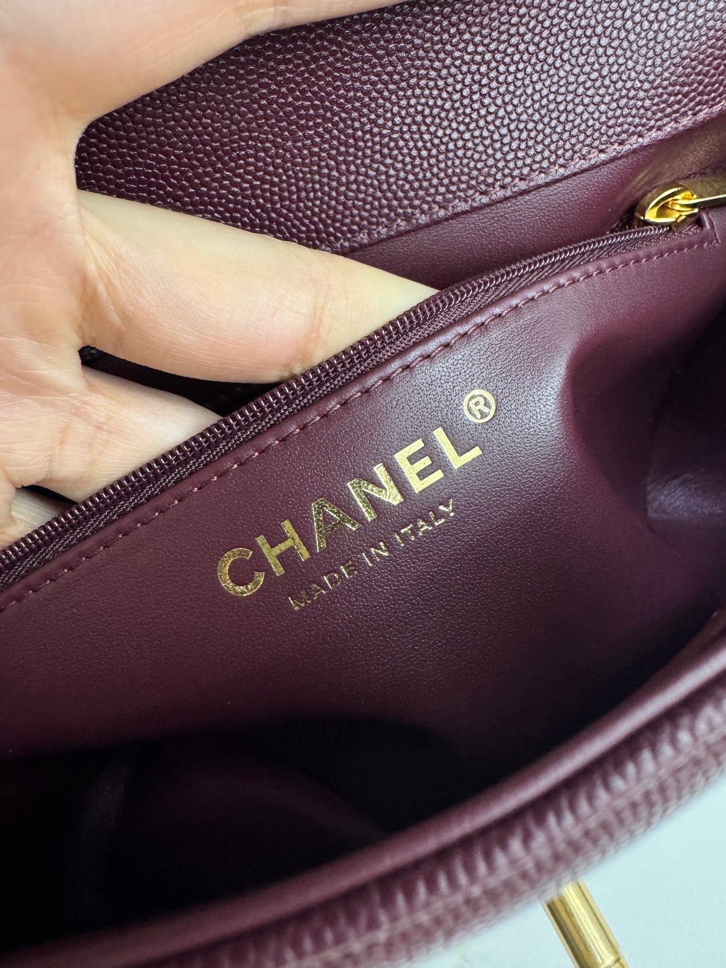 CHANEL Preppy Coco Small 酒紅色
