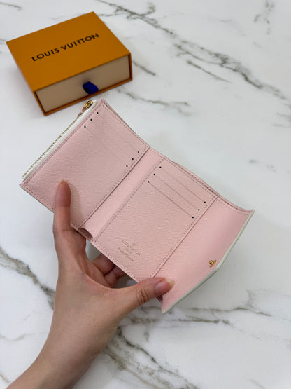 LV N64022 白棋盤三摺錢包 Victorine Wallet Damier Azur Canvas