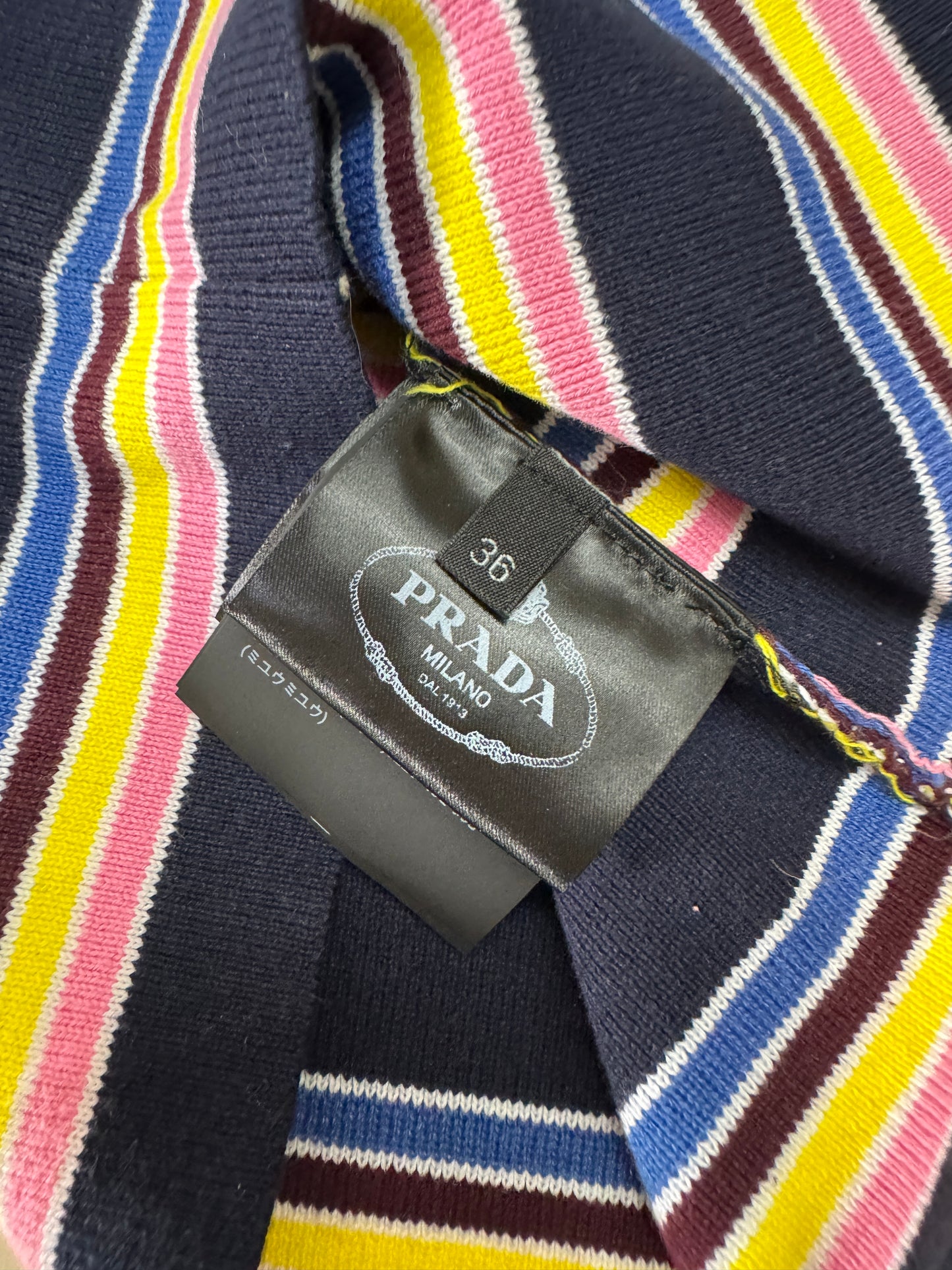 PRADA 彩色條紋針織背心