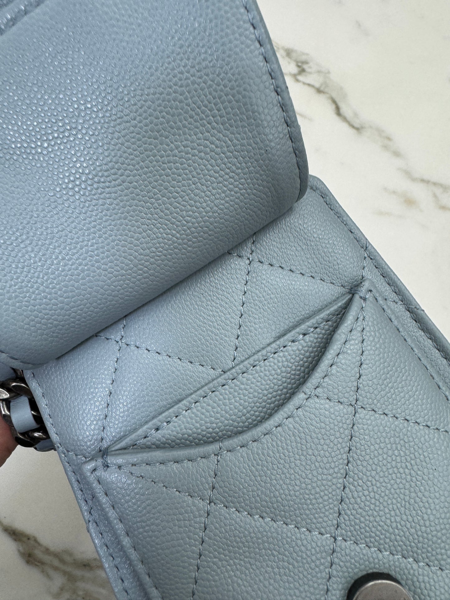 CHANEL Mini 25 Bag 霧霾藍銀扣