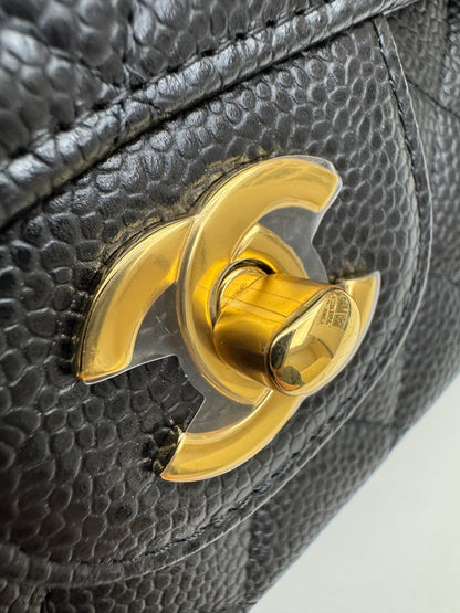CHANEL CF25 Medium 黑金牛 Black Calfskin GHW