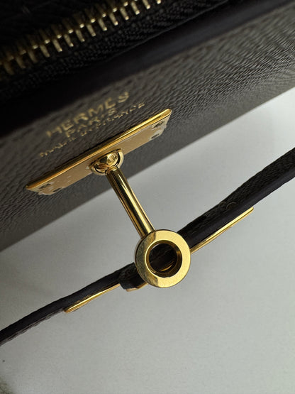 HERMES Kelly to-go 錫器灰金扣 Epsom