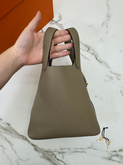 HERMES Picotin 18 馬爾淺米金扣 8Q Beige Marfa GHW