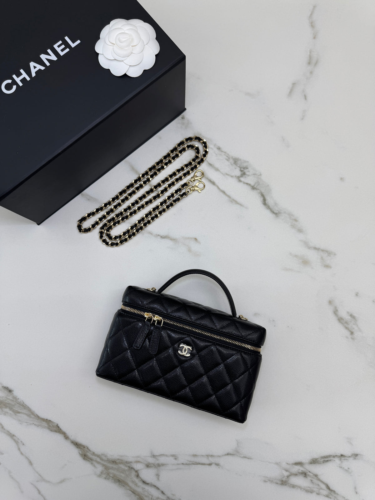 CHANEL LP盒子包 黑色牛皮 Vanity