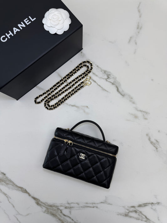 CHANEL LP盒子包 黑色牛皮 Vanity