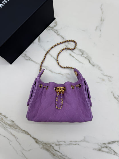 CHANEL Mini 25 Bag 紫色麂皮