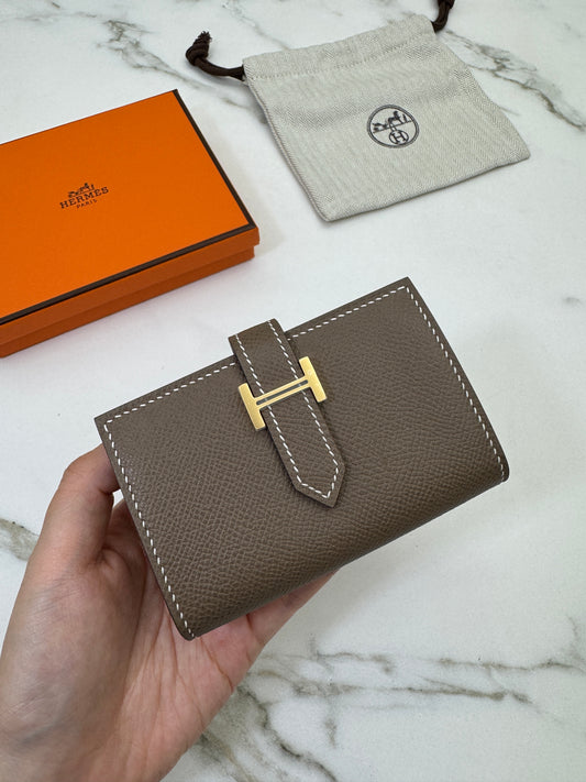 HERMES Bearn Mini Wallet 帶散紙位 大象灰金扣 Etoupe GHW