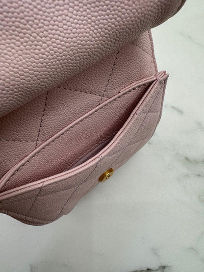 CHANEL 25Bag 粉紅色荔枝牛皮 Small