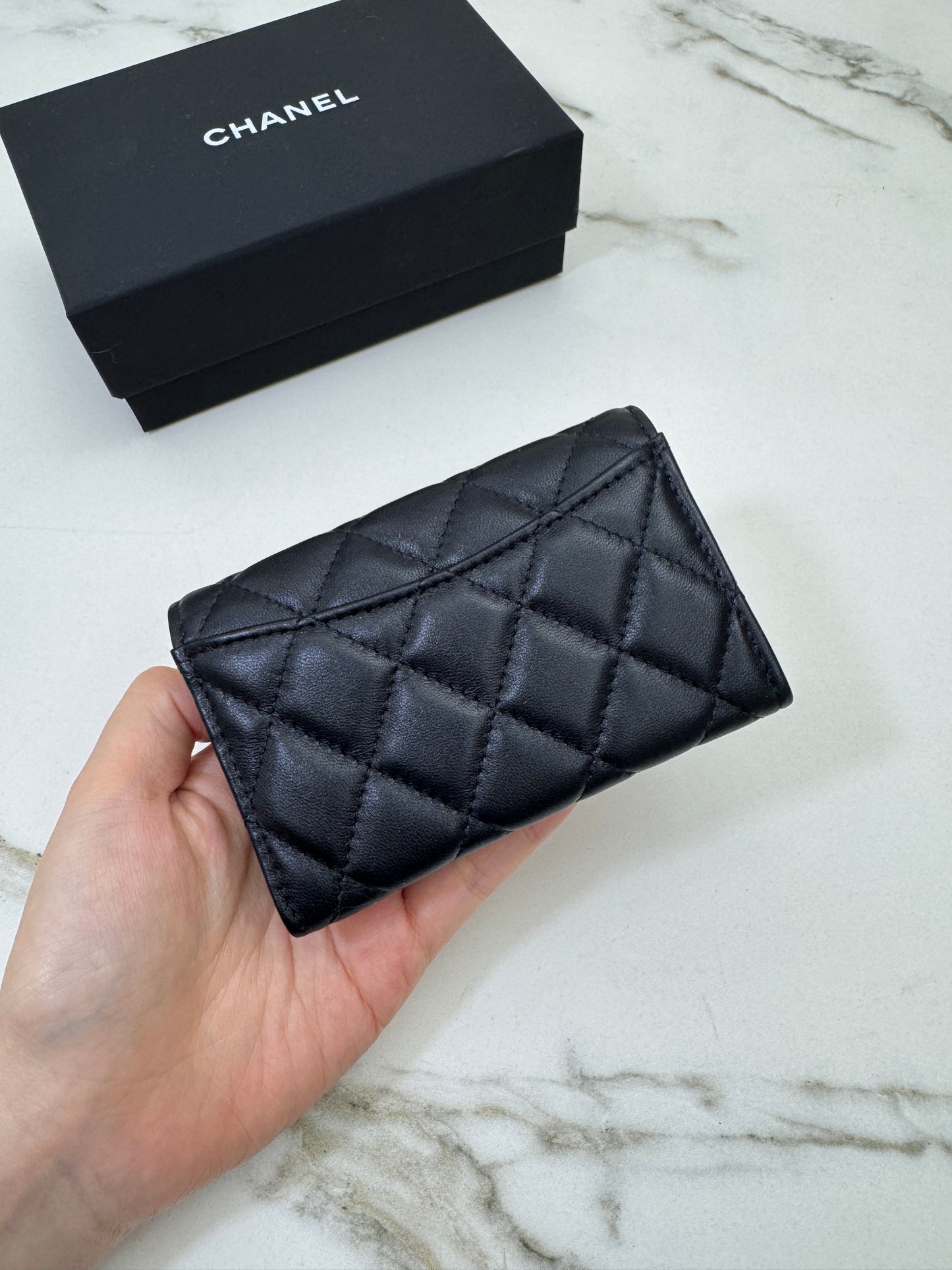 CHANEL CF Cardholder 羊皮黑金