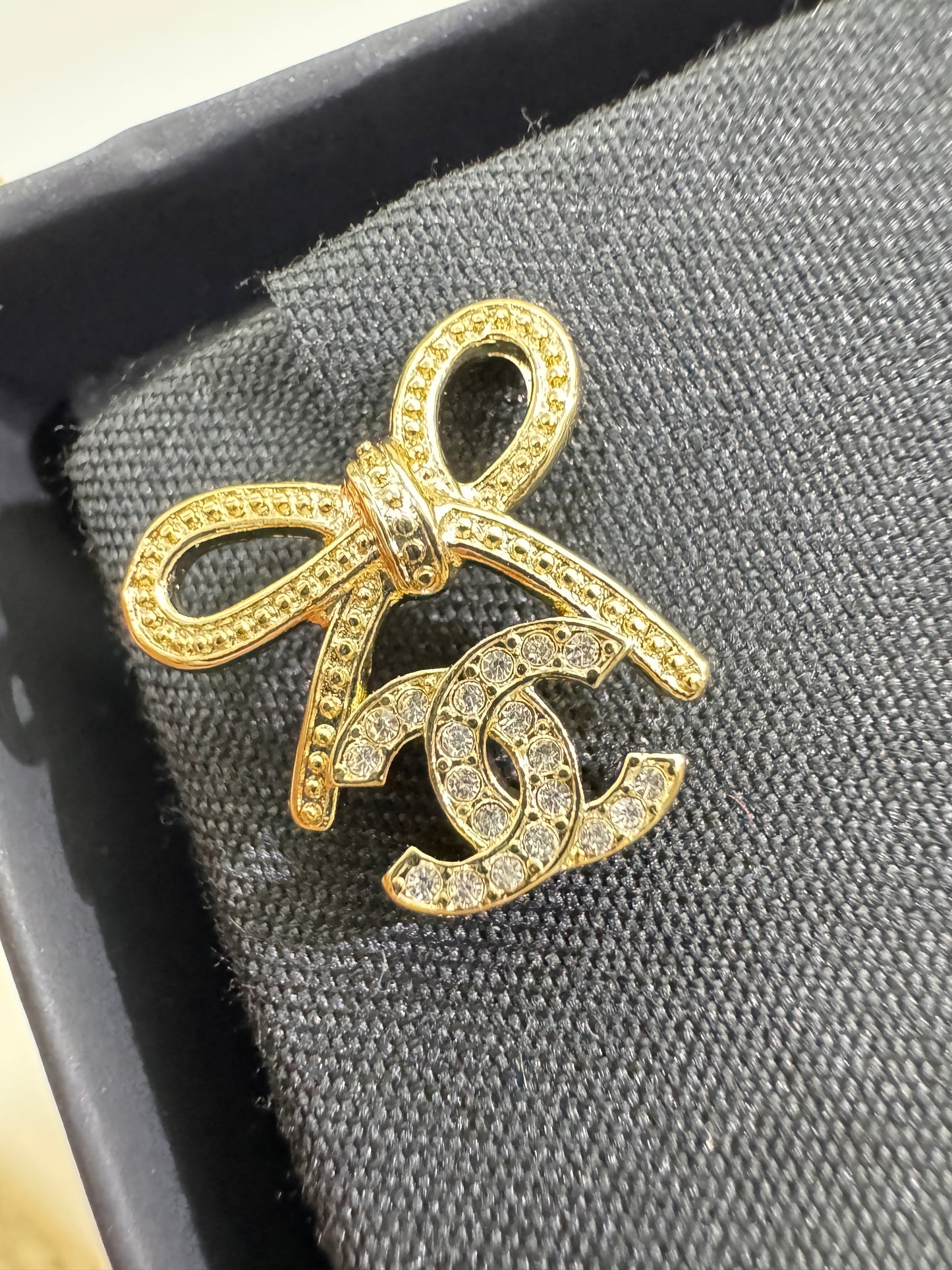 CHANEL 25K 蝴蝶結項鏈 淺金色