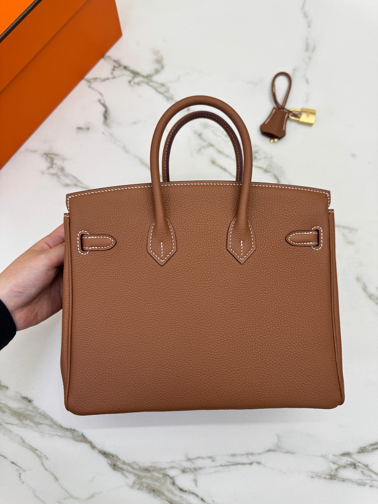 HERMES Birkin 25 金棕色金扣 Togo Gold GHW