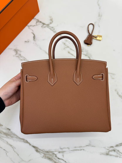 HERMES Birkin 25 金棕色金扣 Togo Gold GHW