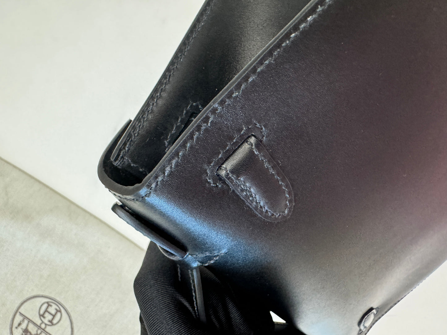 HERMES Mini Kelly I 黑金 Box皮 Kelly Pochette