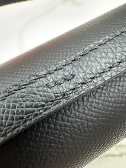 HERMES Mini Constance 黑銀 Noir Epsom PHW