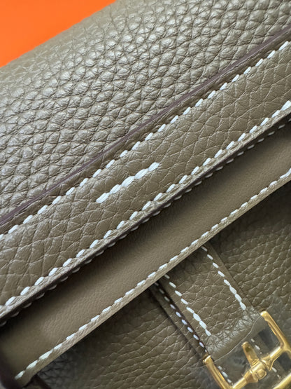 HERMES Halzan 25 大象灰金扣