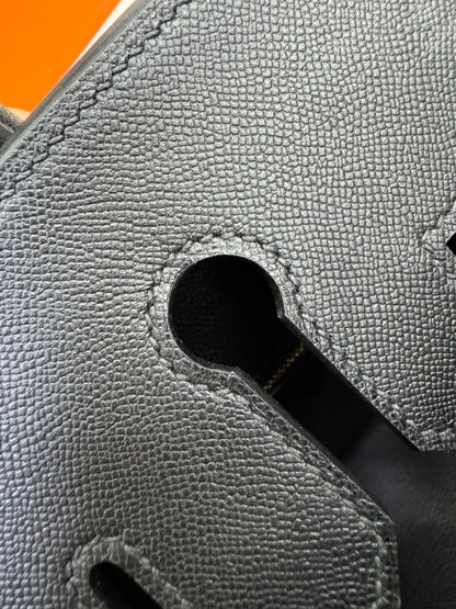 HERMES Birkin 25 黑色 Madame 拉絲金扣 89 Noir Sellier
