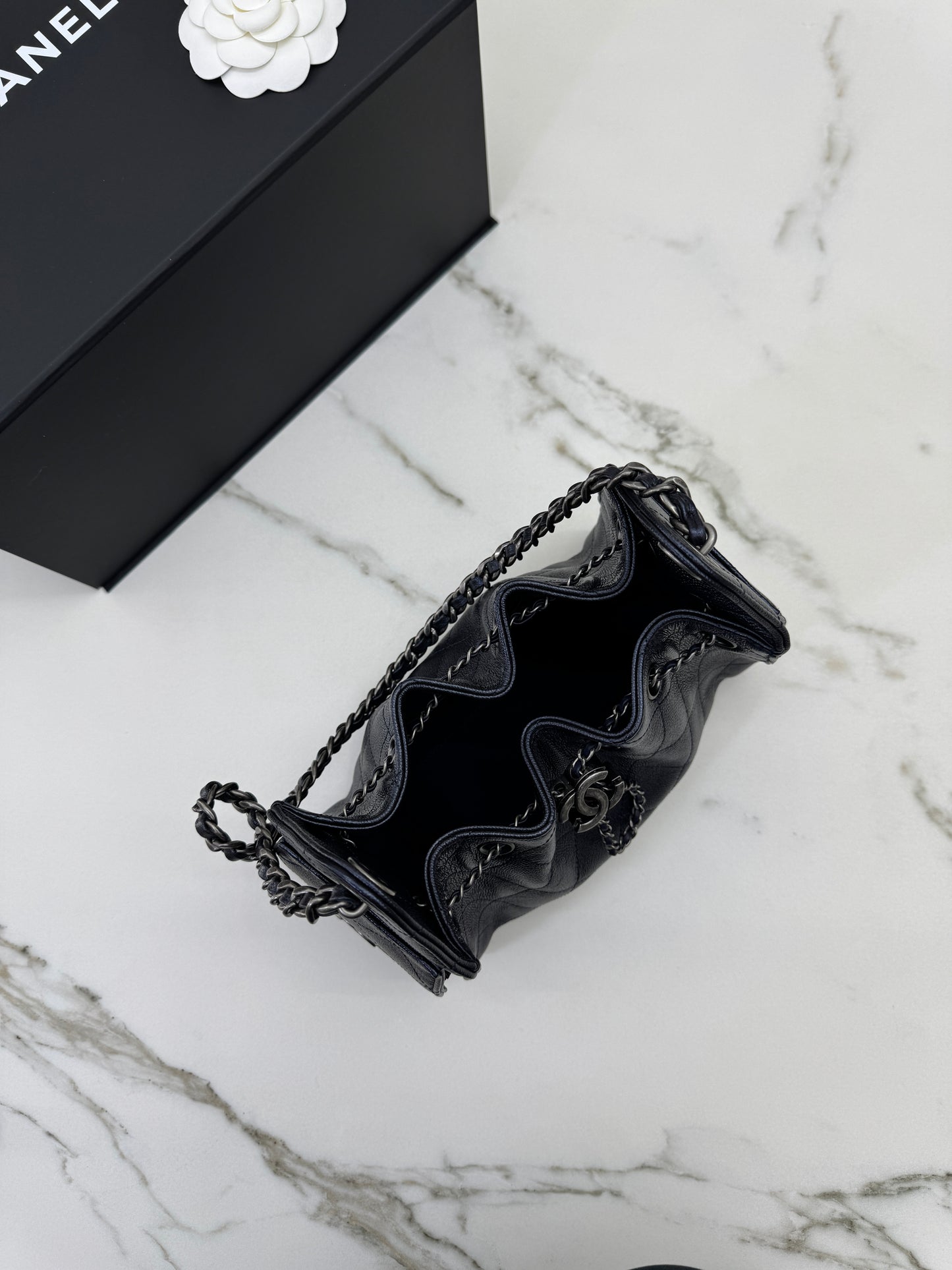 CHANEL Mini 25Bag 珠光深藍