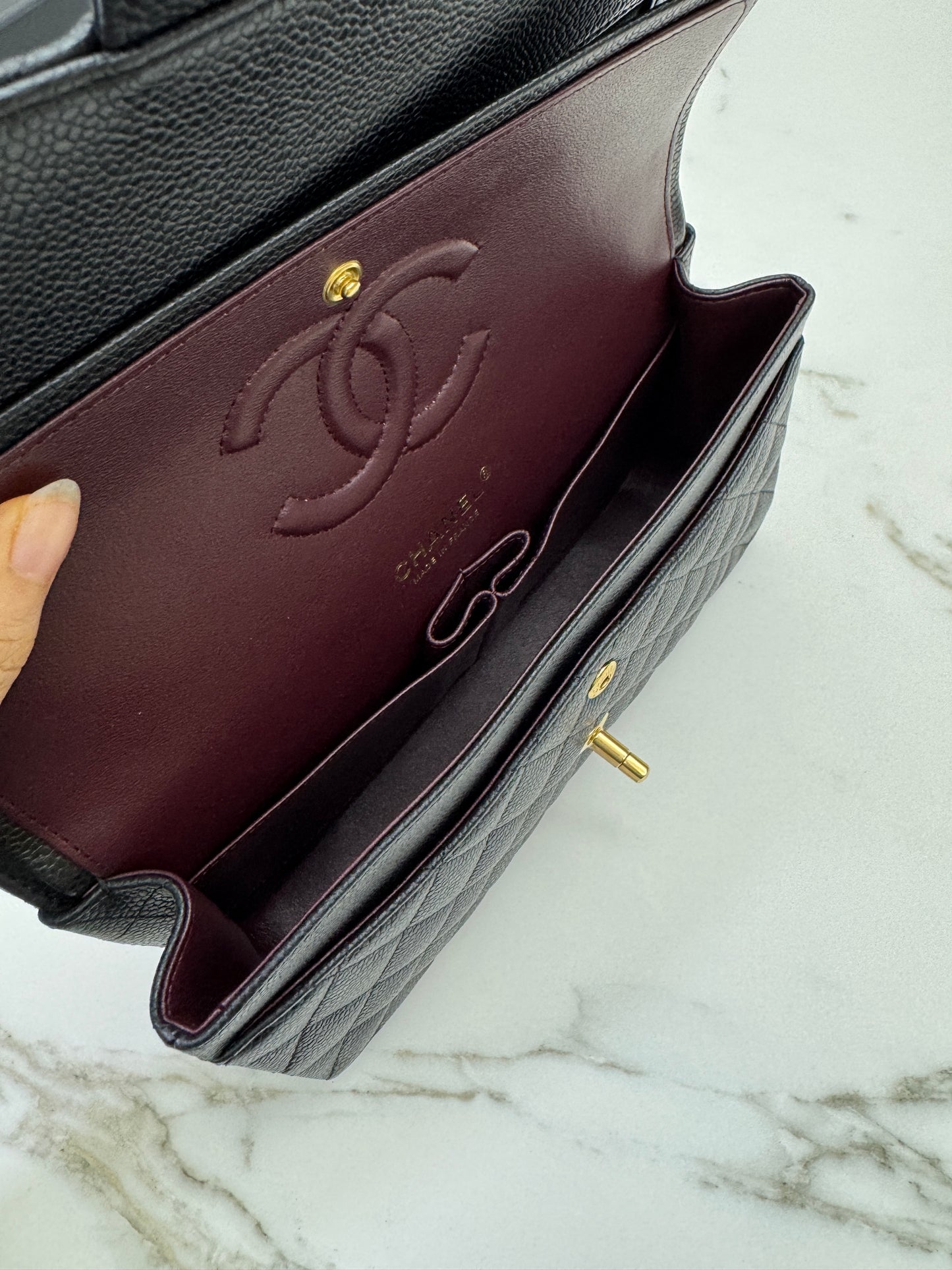 CHANEL CF25 Medium 黑金牛 Black Calfskin GHW