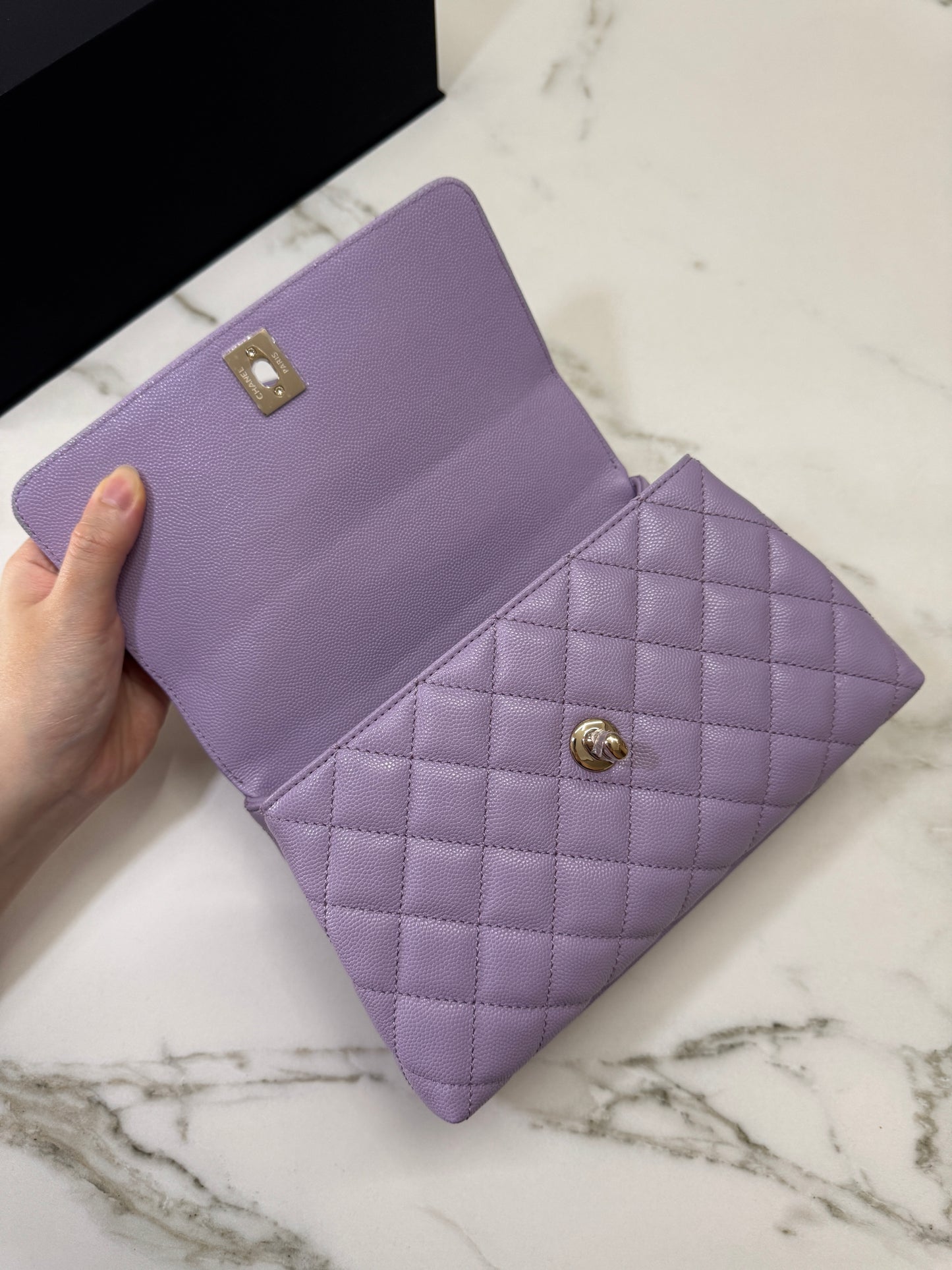 CHANEL Coco Handle 24P紫色 Small