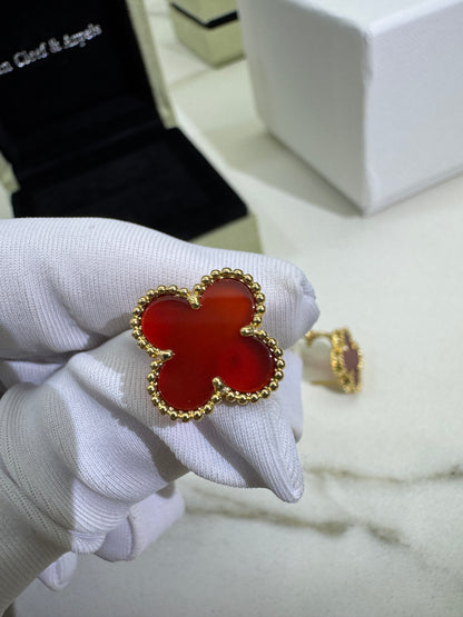 VCA Vintage Alhambra Earrings 紅玉髓